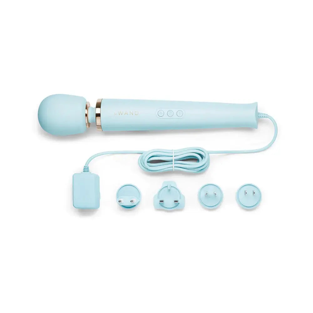 Plug-In Vibrating Wand Massager - Sky Blue  Wand Vibrator