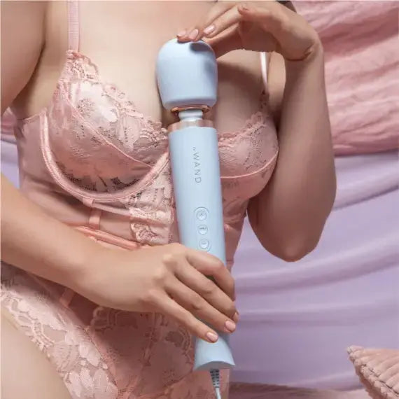 Plug-In Vibrating Wand Massager - Sky Blue  Wand Vibrator