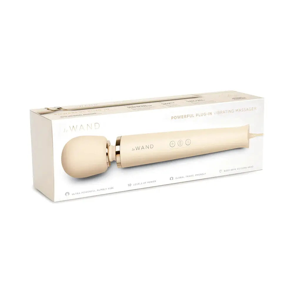 Plug-In Vibrating Wand Vibrator Massager - Cream  Wand Vibrator