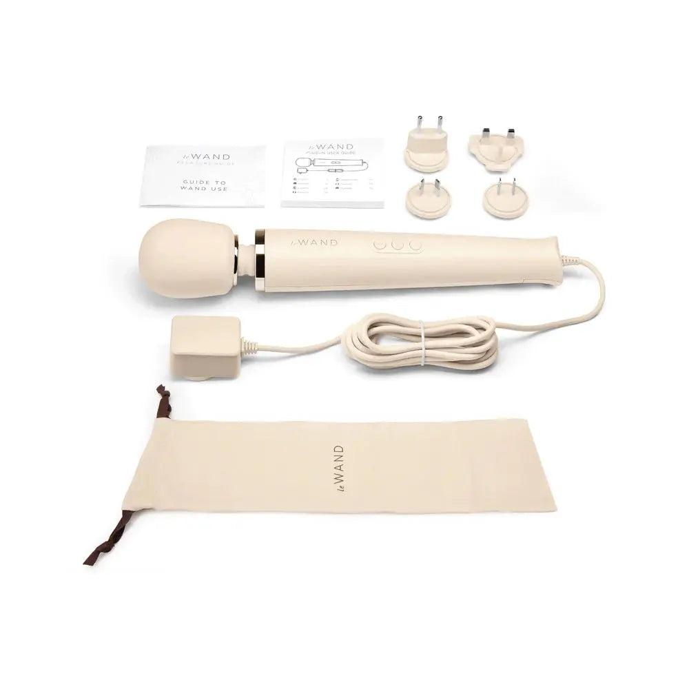Plug-In Vibrating Wand Vibrator Massager - Cream  Wand Vibrator