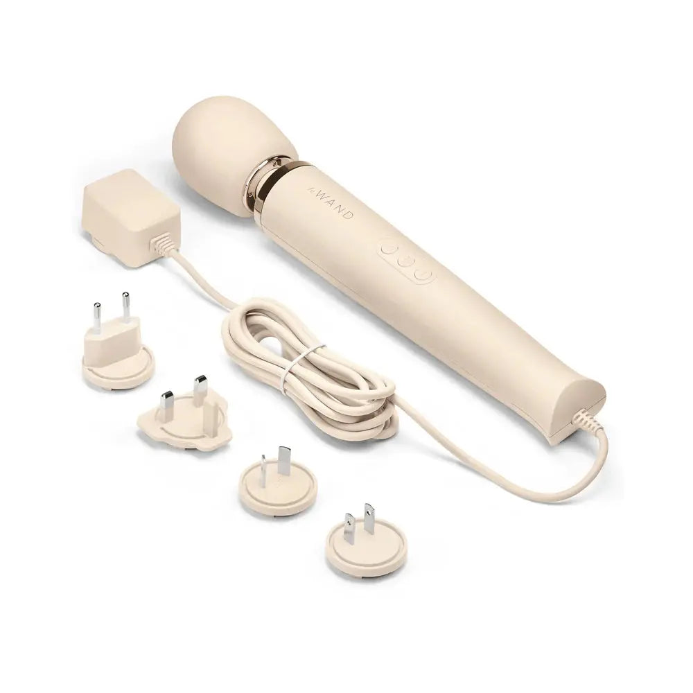 Plug-In Vibrating Wand Vibrator Massager - Cream  Wand Vibrator