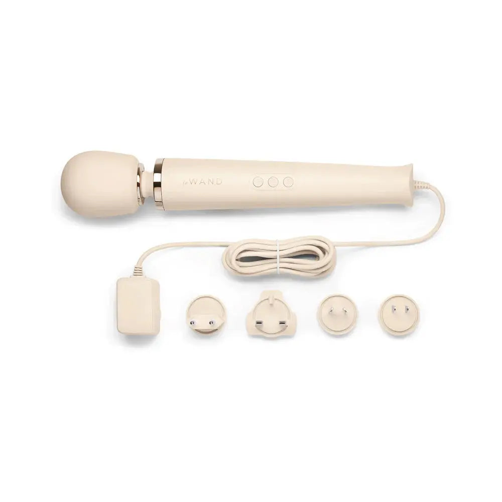 Plug-In Vibrating Wand Vibrator Massager - Cream  Wand Vibrator