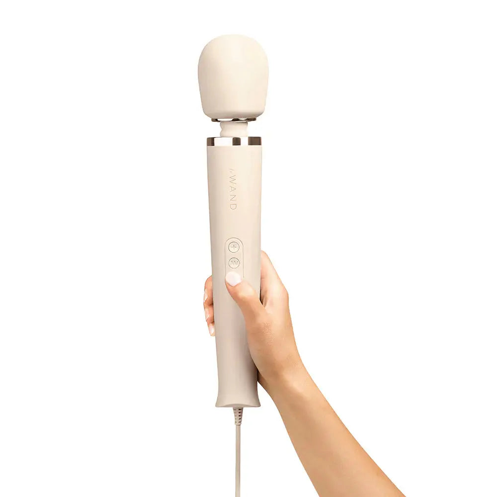 Plug-In Vibrating Wand Vibrator Massager - Cream  Wand Vibrator