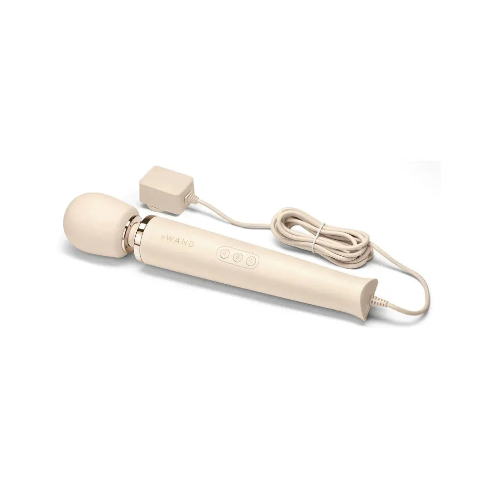 Plug-In Vibrating Wand Vibrator Massager - Cream  Wand Vibrator