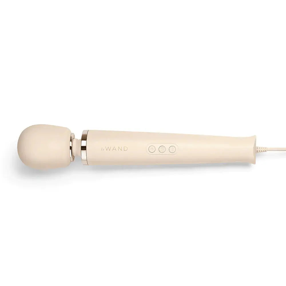Plug-In Vibrating Wand Vibrator Massager - Cream  Wand Vibrator