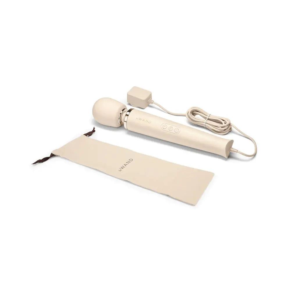 Plug-In Vibrating Wand Vibrator Massager - Cream  Wand Vibrator