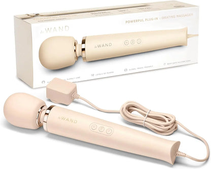 Plug-In Vibrating Wand Vibrator Massager - Cream  Wand Vibrator