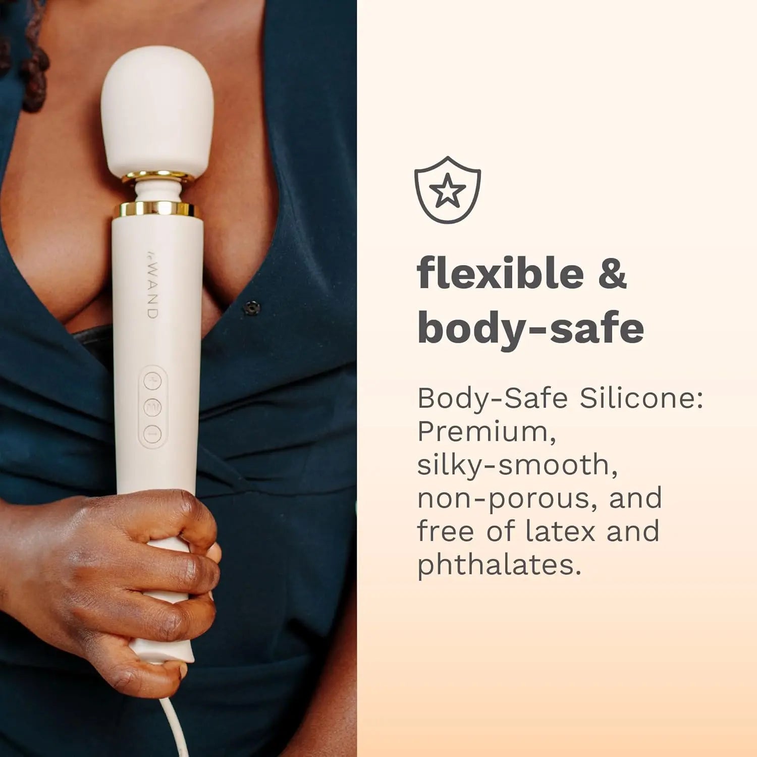 Plug-In Vibrating Wand Vibrator Massager - Cream  Wand Vibrator