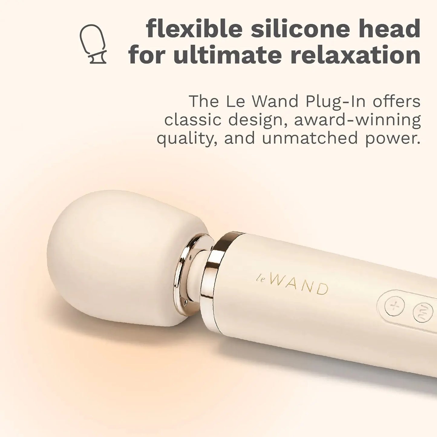 Plug-In Vibrating Wand Vibrator Massager - Cream  Wand Vibrator
