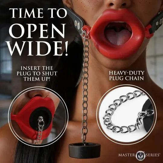 Plugged Silicone Feeding Gag - Red  Ring Gag
