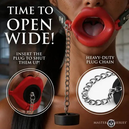 Plugged Silicone Feeding Gag - Red  Ring Gag