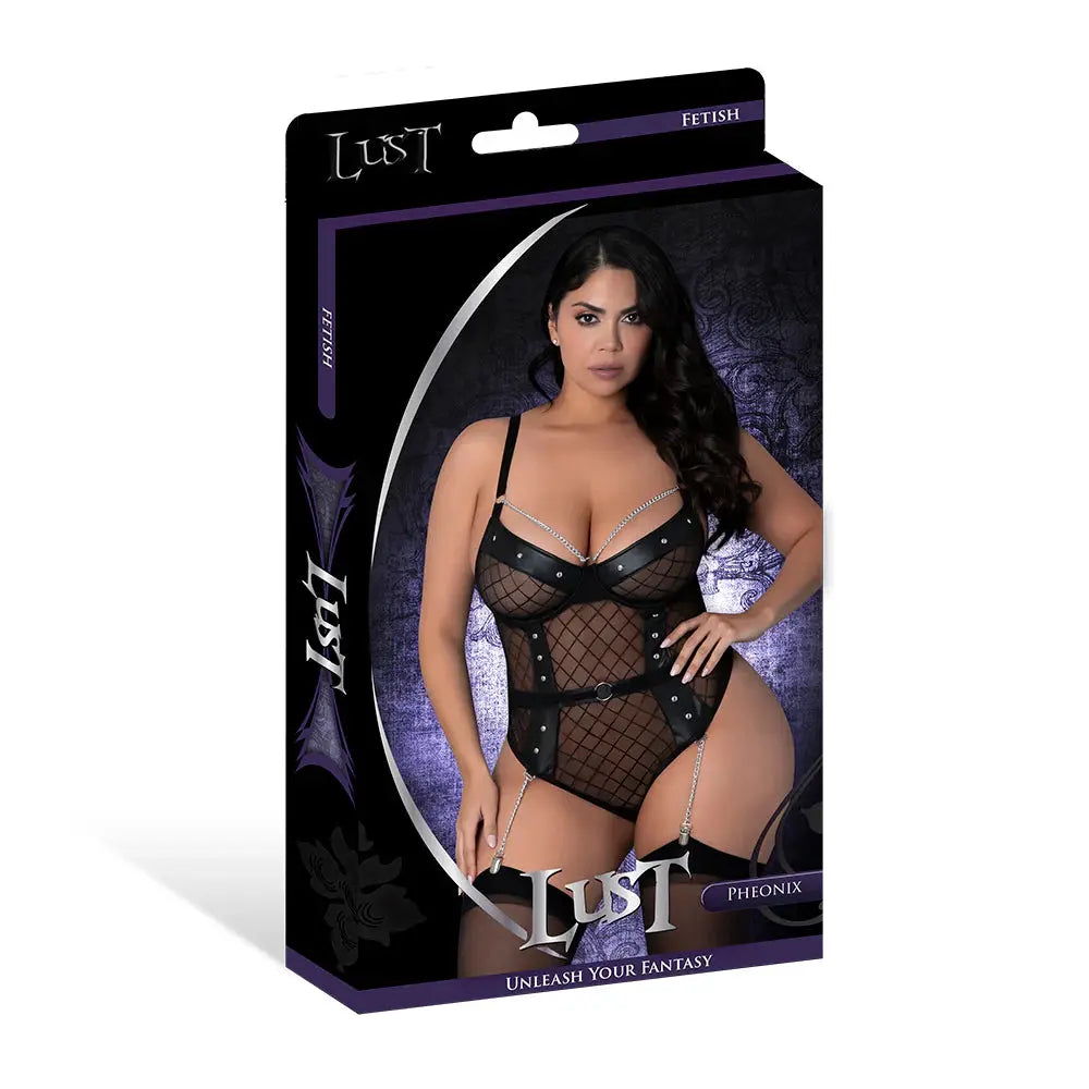 Plus Bondage Lingerie Double Crossed Phoenix Black Queen Size  Lingerie - Fetish Wear