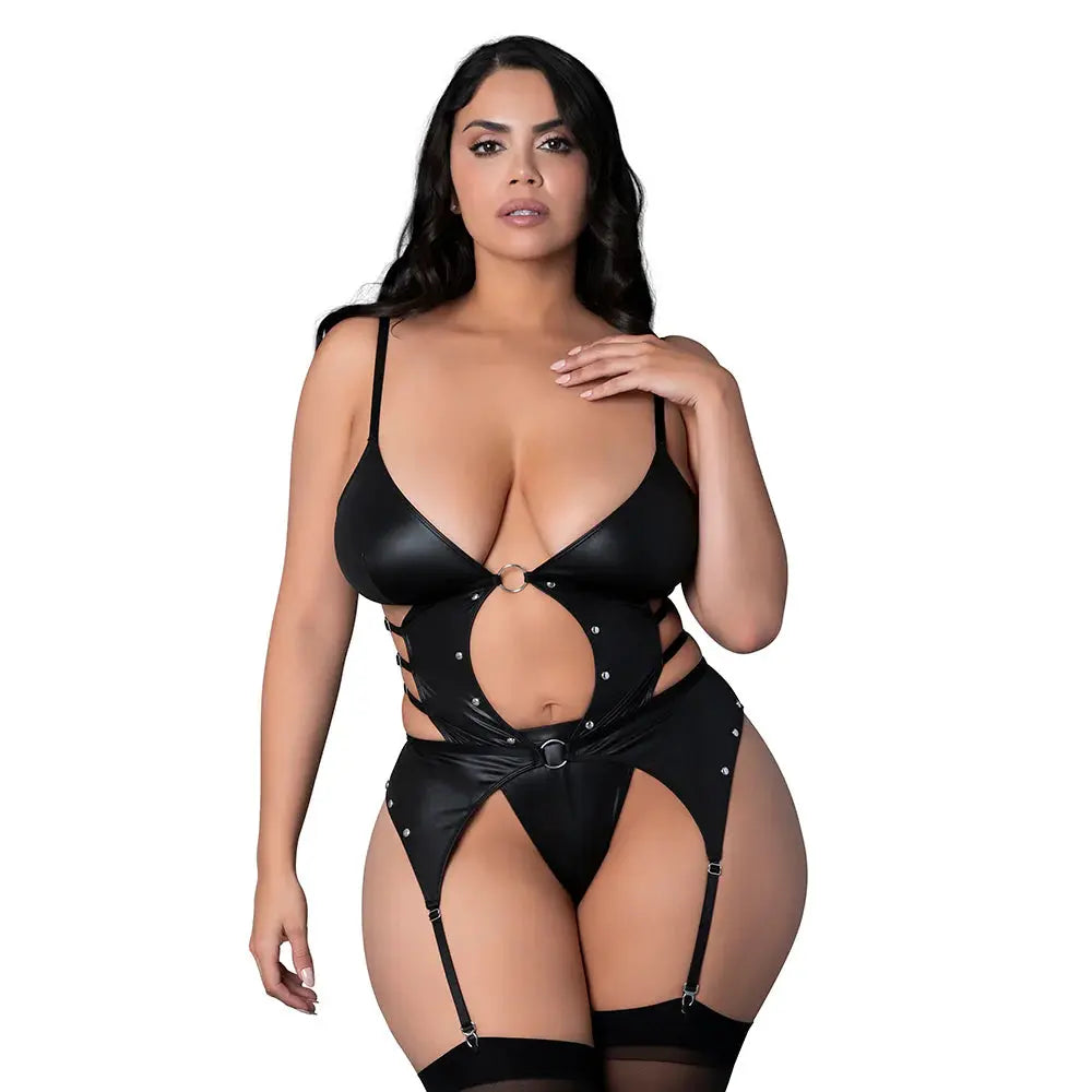 Plus Lingerie Bondage Outfit Kira Black Queen Size  Lingerie - Fetish Wear
