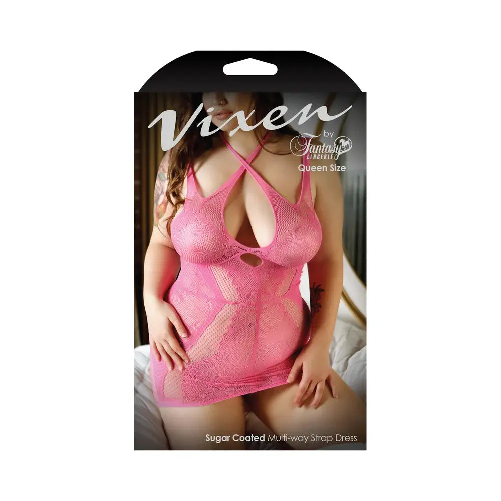 Plus Lingerie Vixen Sugar Coated Multi-Way Strap Dress Pink Queen Size  Lingerie - Dresses