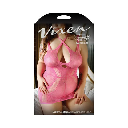 Plus Lingerie Vixen Sugar Coated Multi-Way Strap Dress Pink Queen Size  Lingerie - Dresses