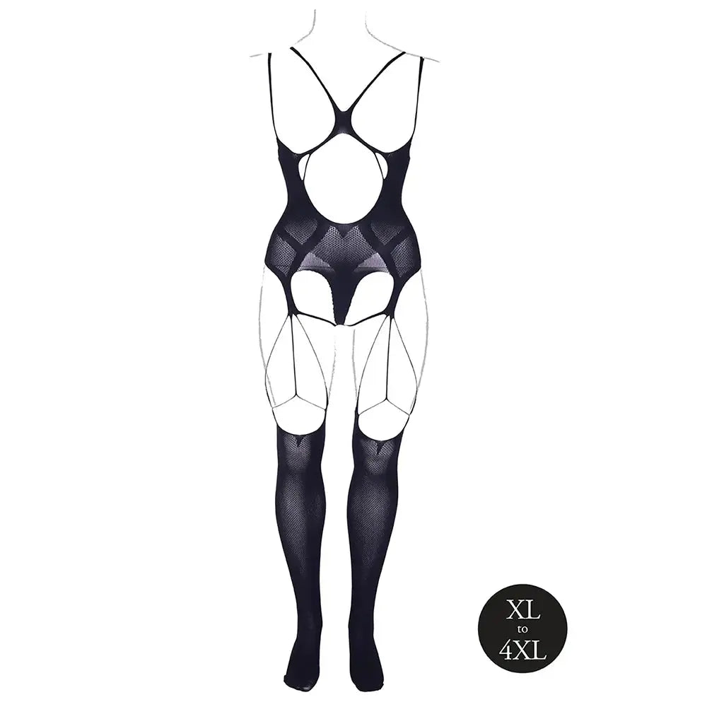 Plus Size Lingerie Le Desir Shade Elara VII Bodystocking with Open Cups  Lingerie - Body Stockings