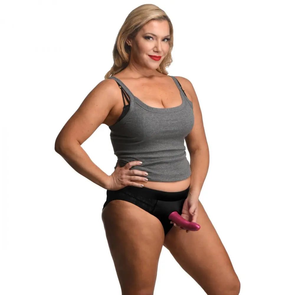 Plus Size Panty Strapon Harness - Lace Envy Black Crotchless Panty Harness - 3XL  Strap-Ons and Harnesses