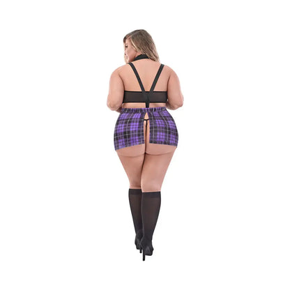 Plus Size School Girl Lingerie Dress Up School Daze Costume Purple Queen Size  Lingerie - Costumes