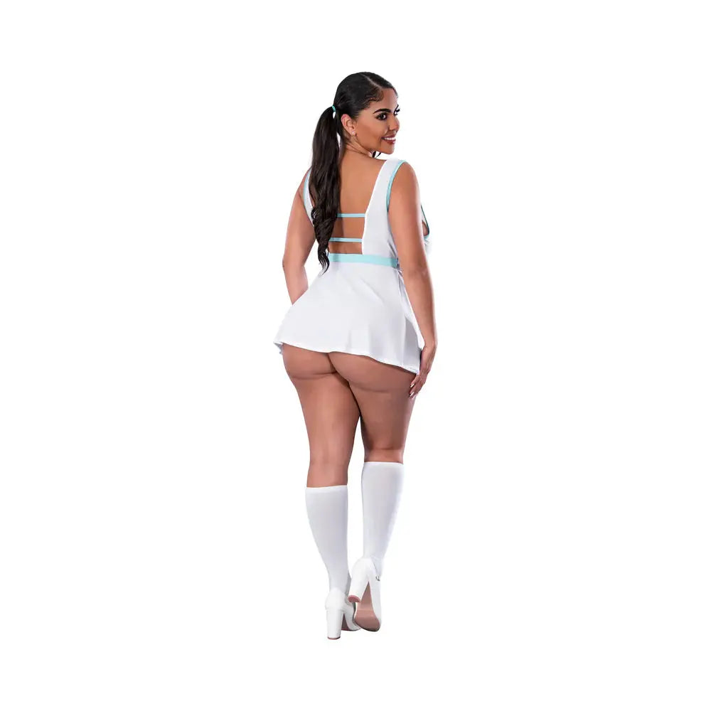 Plus Size Sexy Costume School Spirit Costume White Queen Size  Lingerie - Costumes