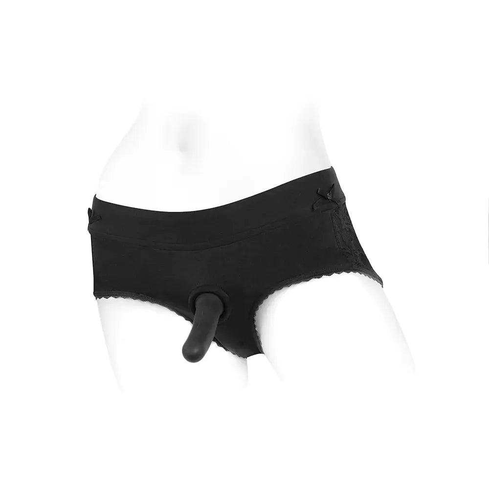 Plus Size Underwear Style Strap-on Harness Booty Short Harness Black Size 5XL  Strap-on Shorts