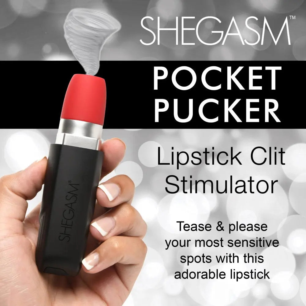 Pocket Pucker Lipstick Clit Stimulator Lipstick Vibrator Suction Sex Toy  Vibrating Toys