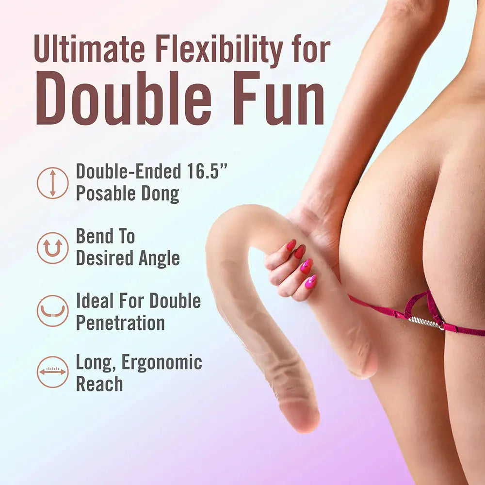 Posable Double Dong Two Sided Dildo Sex Toy  Double Dildo
