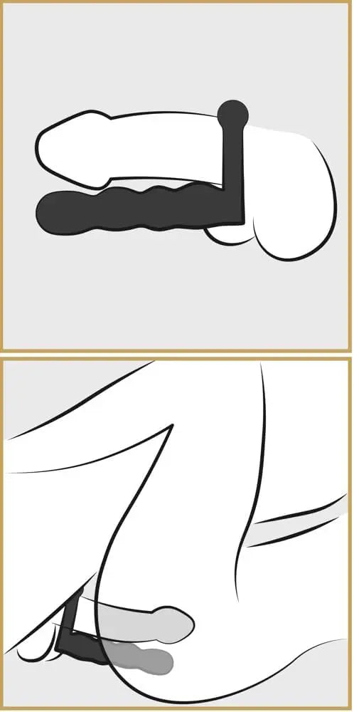 Posable Partner Double Penetrator - Black  Strap-on Dildo