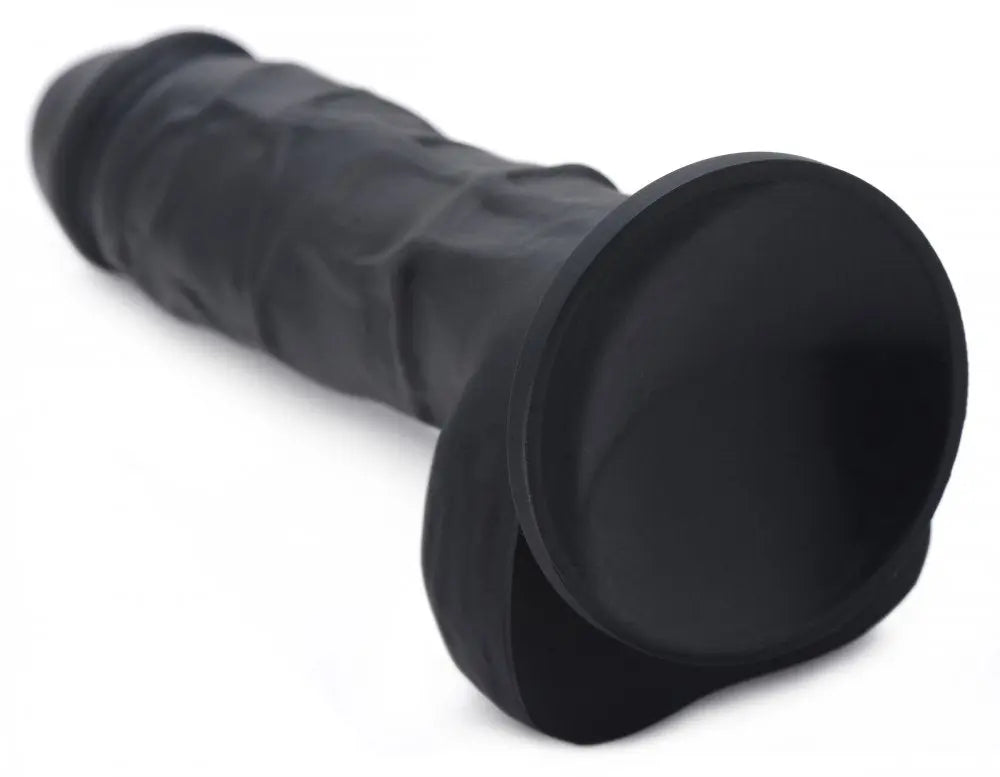 Power Pecker 7 Inch Silicone Dildo with Balls - Black  Dildos