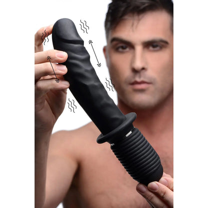 Power Pounder Vibrating and Thrusting Dildo Sex Toy Black Silicone  Dildos
