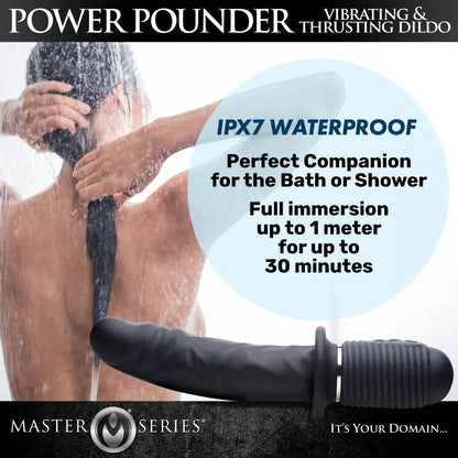 Power Pounder Vibrating and Thrusting Dildo Sex Toy Black Silicone  Dildos