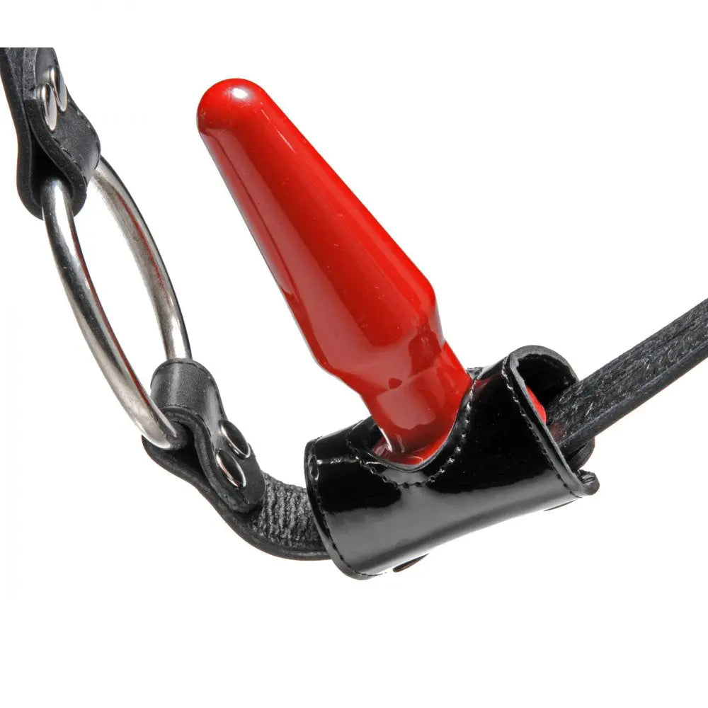 Premium Locking Leather Cock Ring and Anal Plug Bondage Harness  Strap-Ons and Harnesses