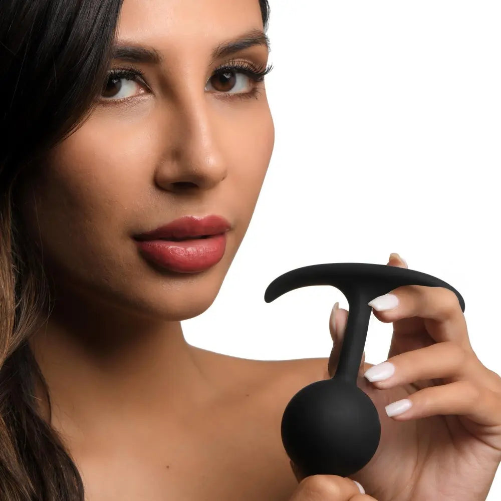 Premium Silicone Round Weighted Anal Plug - Medium  Anal Plug Sex Toy