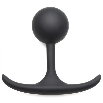Premium Silicone Round Weighted Anal Plug - Small Comfortable Butt Plug  Glass Anal Plug Sex Toy