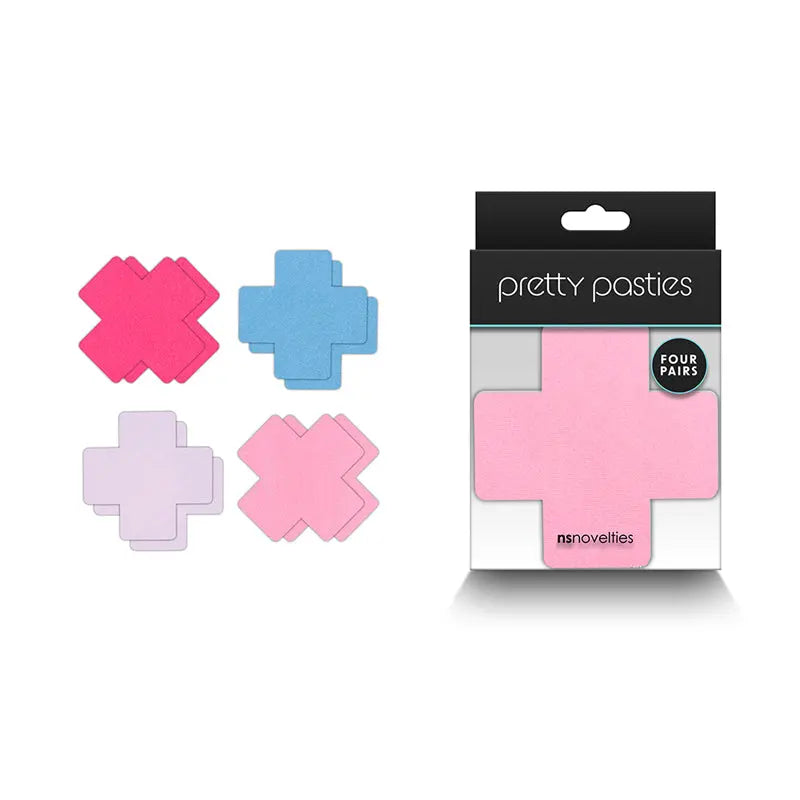 Pretty Pasties Cross II Assorted 4 Pair  Lingerie - Pasties and Tassels