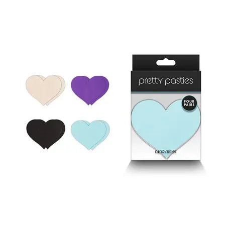 Pretty Pasties Heart I Assorted 4 Pair  Lingerie - Pasties and Tassels