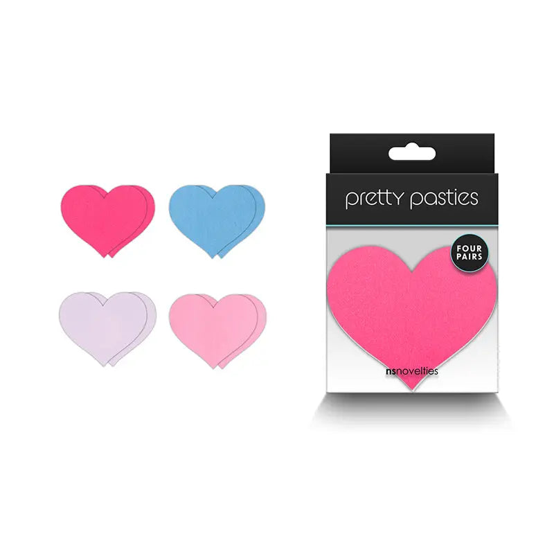 Pretty Pasties Heart II Assorted 4 Pair  Lingerie - Pasties and Tassels