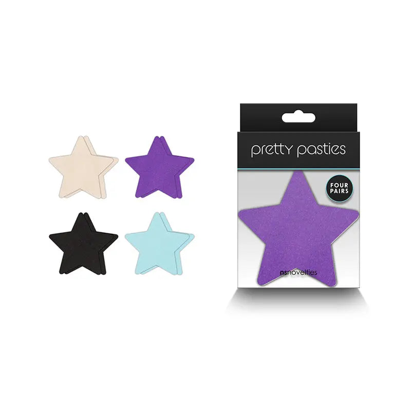 Pretty Pasties Star I Assorted 4 Pair  Lingerie - Pasties and Tassels