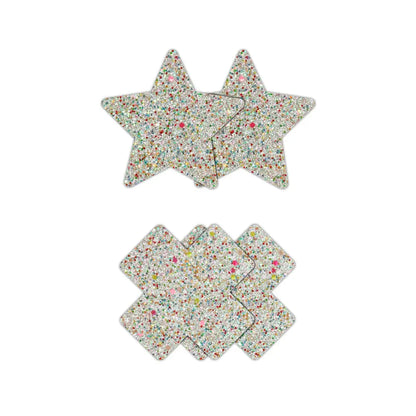 Pretty Pasties Star & Cross Glowing Pasties 2 Pair  Lingerie - Pasties and Tassels