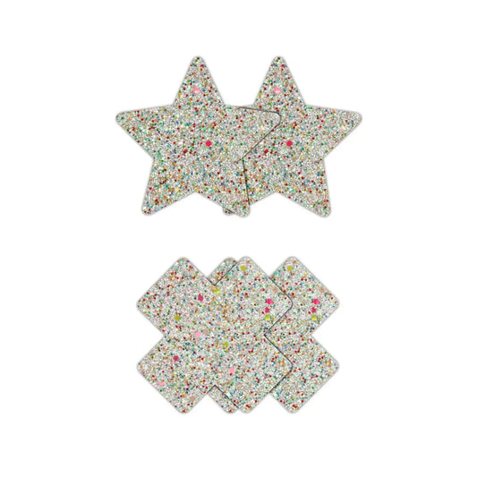 Pretty Pasties Star & Cross Glowing Pasties 2 Pair  Lingerie - Pasties and Tassels