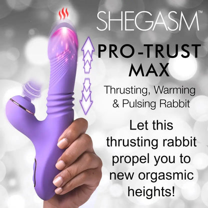 Pro-Thrust Max 14X Silicone Thrusting, Pulsing Warming Rabbit Vibrator  Rabbit Vibrators