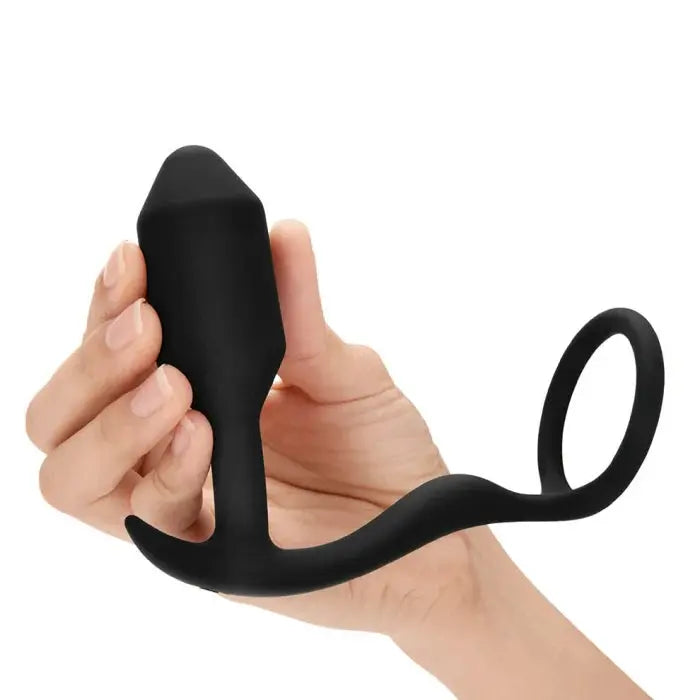 Prostate Plug with Cock Ring Sex Toy SNUG & TUG | BLACK  Prostate Play