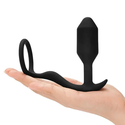 Prostate Plug with Cock Ring Sex Toy SNUG & TUG | BLACK  Prostate Play