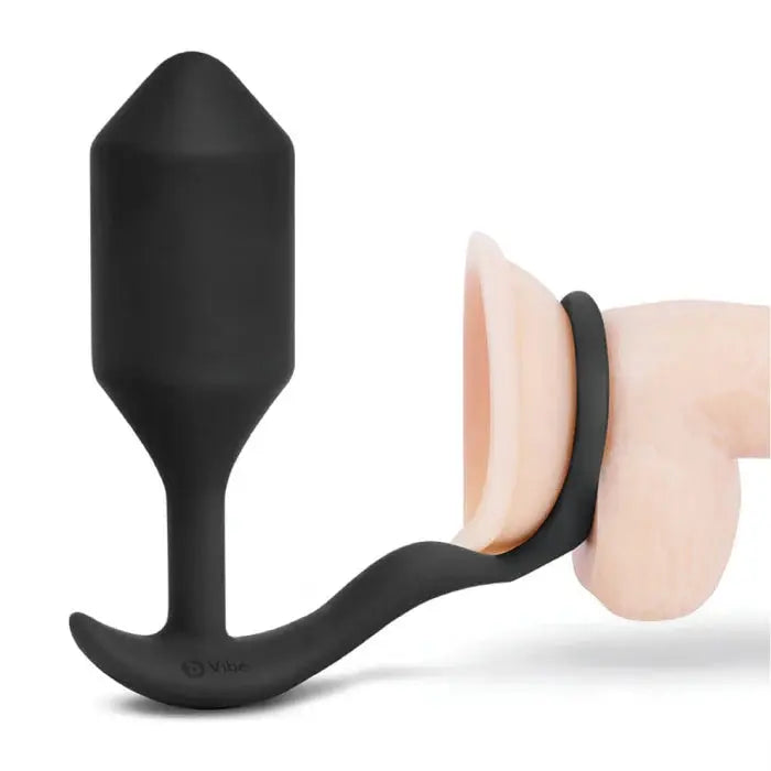 Prostate Plug with Cock Ring Sex Toy SNUG & TUG | BLACK  Prostate Play