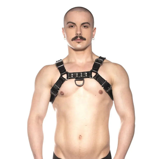 Prowler RED Bull Harness Black Leather Male Bondage Harness 2XL  Bondage Harness