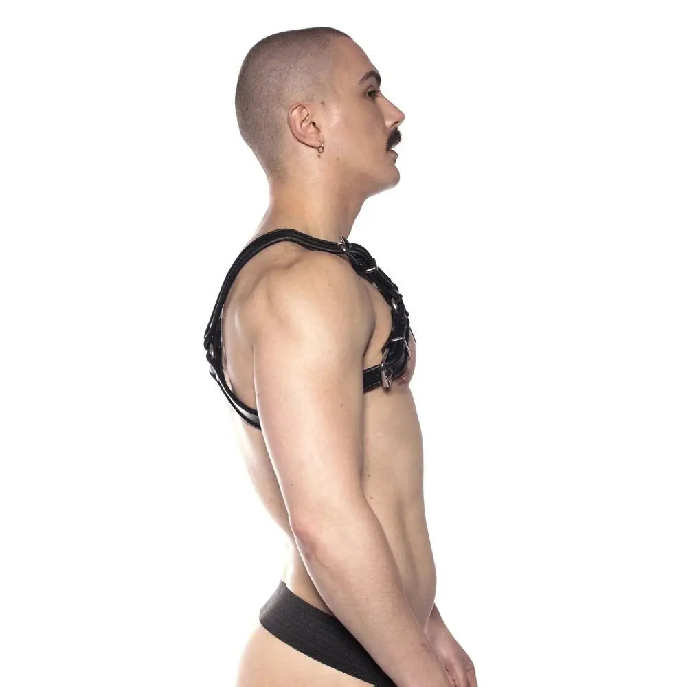 Prowler RED Bull Mens Bondage Harness Black Leather Size S  Mens Harness