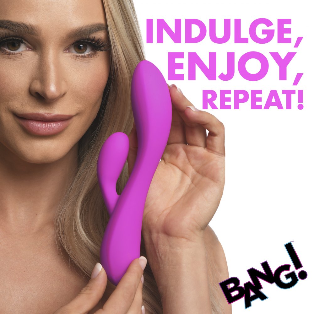 Purple Toy Target 10X Flexible Silicone Rabbit Vibrator - Purple  Vibrating Toys