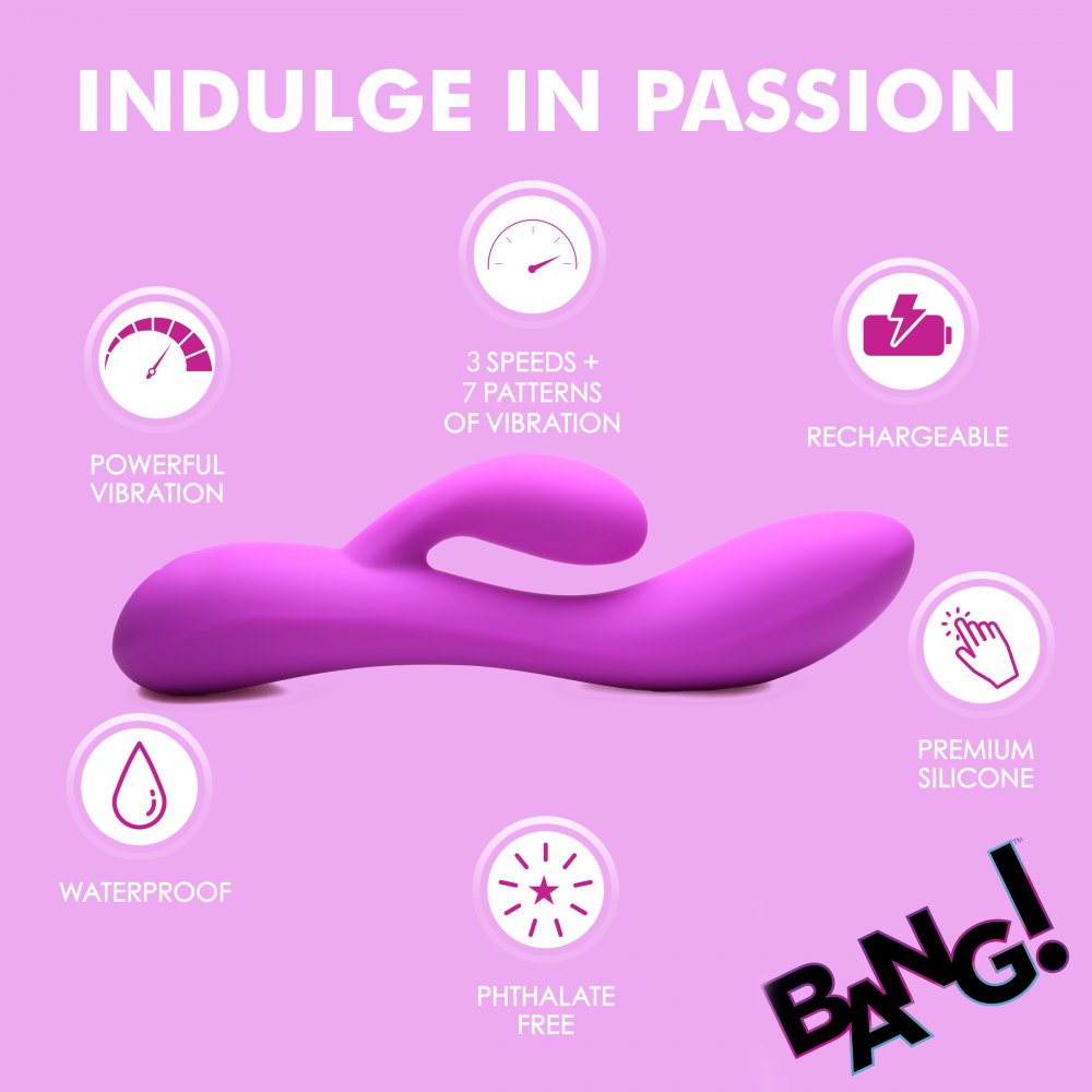 Purple Toy Target 10X Flexible Silicone Rabbit Vibrator - Purple  Vibrating Toys