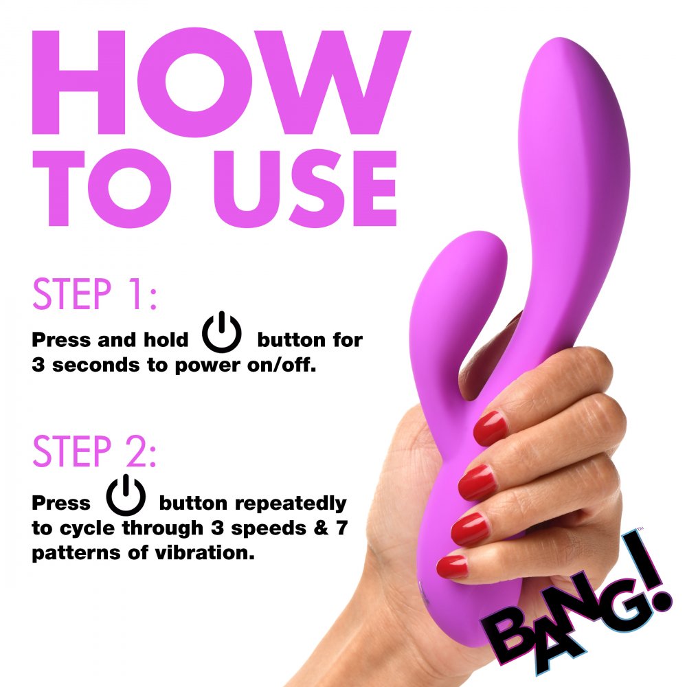 Purple Toy Target 10X Flexible Silicone Rabbit Vibrator - Purple  Vibrating Toys