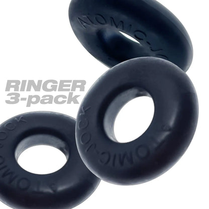 RINGER, cockring 3-pack - PLUS+SILICONE special edition -  NIGHT  For Him