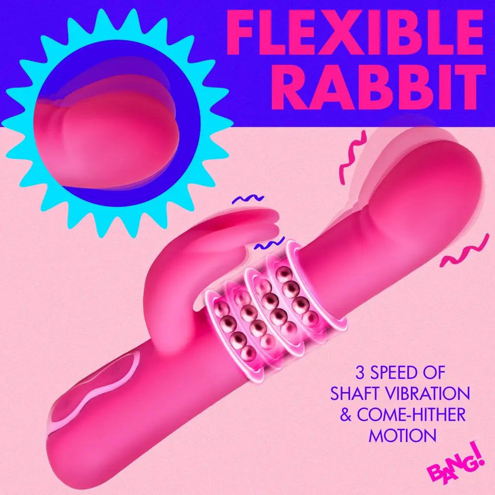 Rabbit Sex Toy Come-Hither Beaded Silicone Rabbit Vibrator  Vibrator